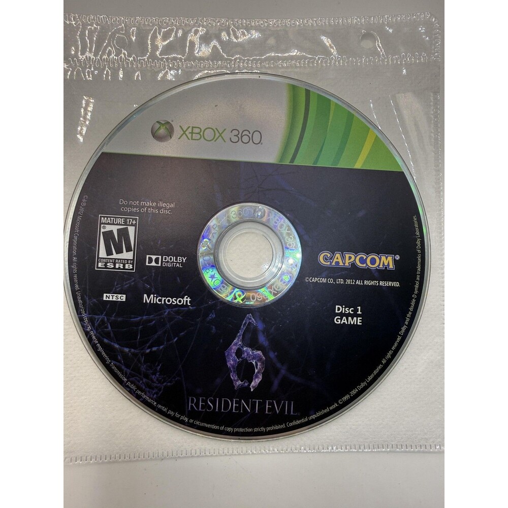 Resident Evil 6 Microsoft Xbox 360 Game Disc Tested M Mature Capcom 2012 Horror